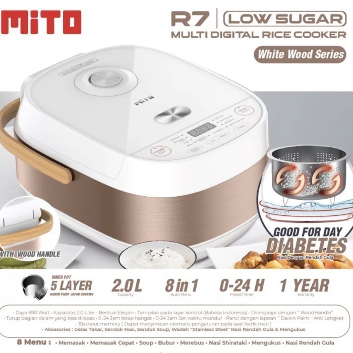 Mito R7 Low Carbo Digital Rice Cooker Less Sugar Magicom