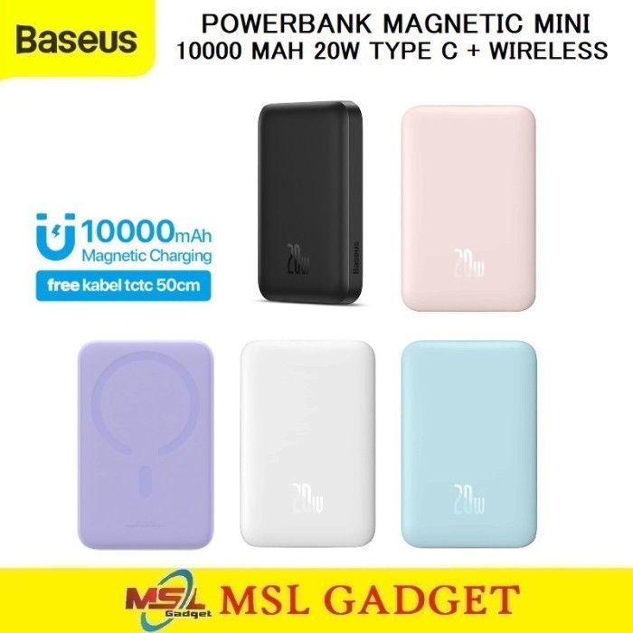 Baseus Powerbank 10000 Mah 20W Wireless Magsafe Iphone Magnetic Mini