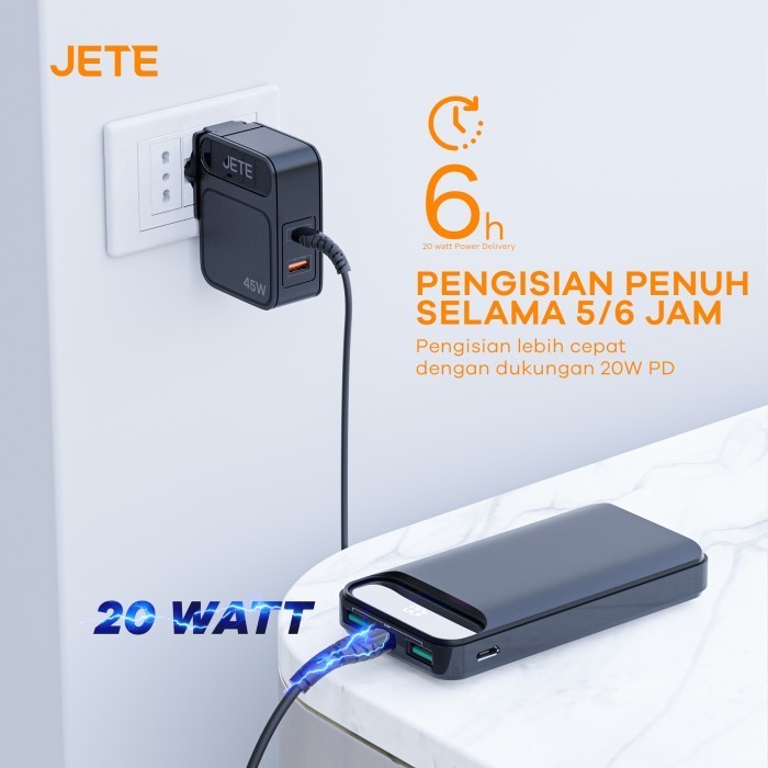 Power Bank 20000Mah Fast Charging Pd 22.5W Jete B3 With Triple Output