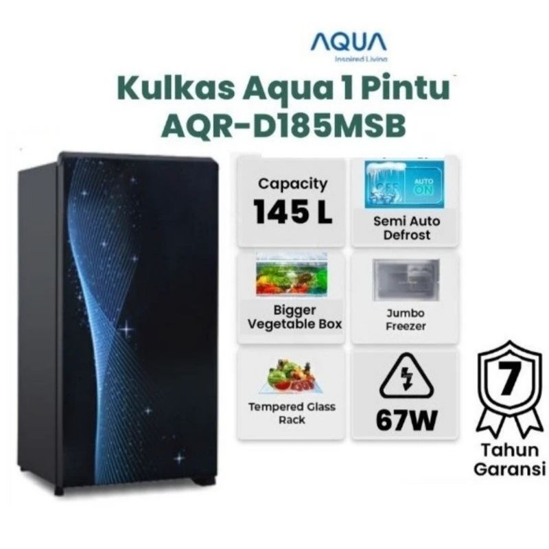 KULKAS AQUA 1PINTU FREEZER BESAR AQRD185