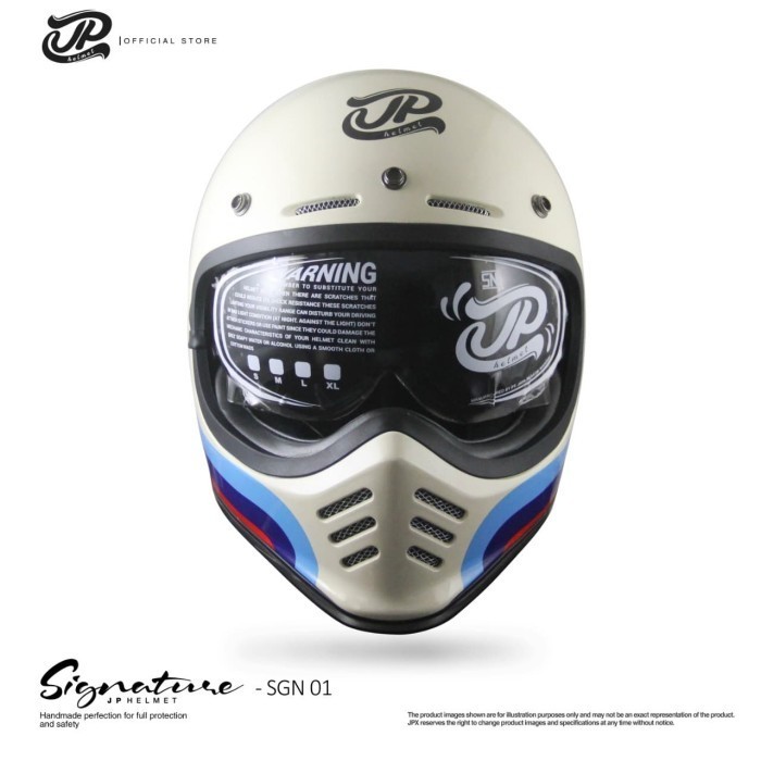Helm Jp Retro Signature Sgn 01 White Cream Gloss/Black