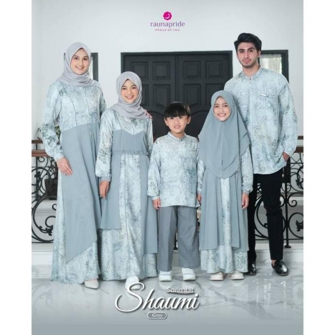 Baju Sarimbit Keluarga 2024 / Rauna Shaumi Grey / Fashion Muslim