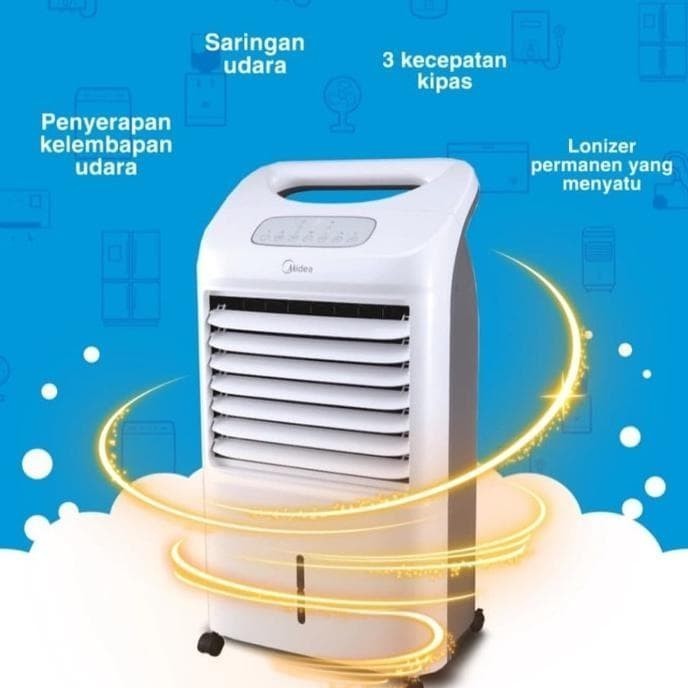 Air Cooler 3In1 Midea Ac120-U Penyejuk Ruangan 7 Liter Hepa Filter
