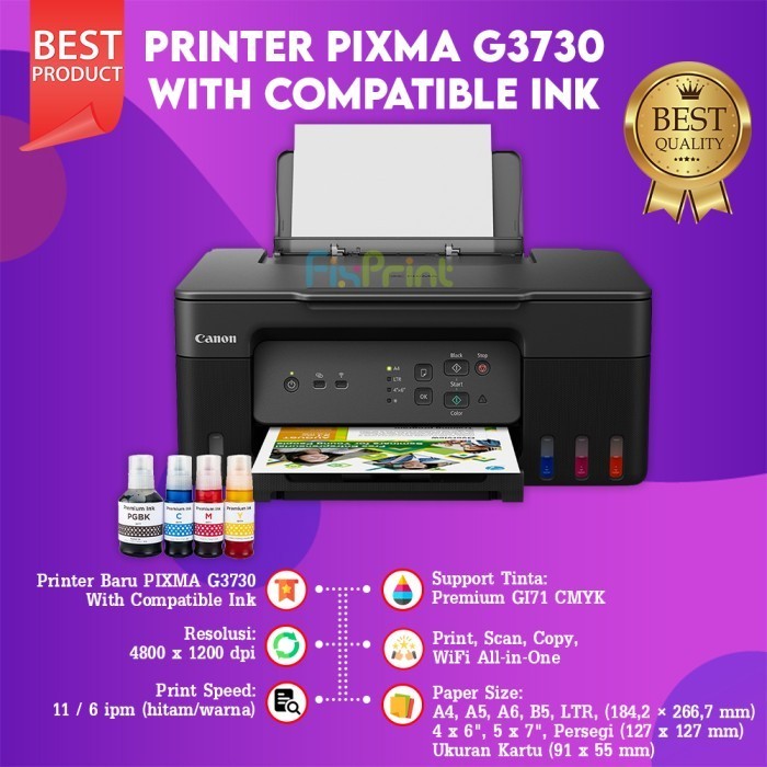 Printer Canon G3010 G 3010 Print Scan Copy Wifi Ink Tank Tinta Gi790
