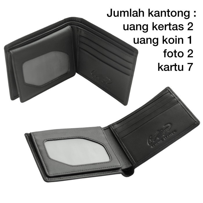 Crocodile 885By Dompet Pria Men Wallet Leather Kulit Original - Hitam