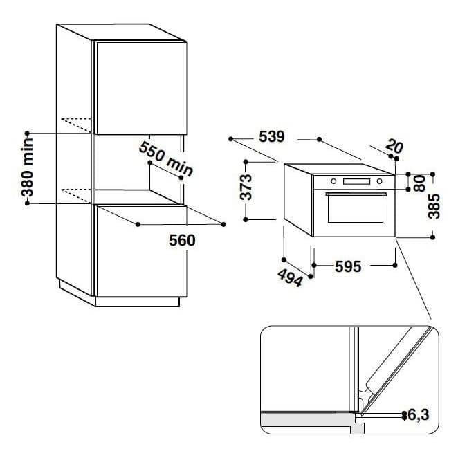 Ariston Microwave Combi Tanam Md554Ixa, 31 Liter