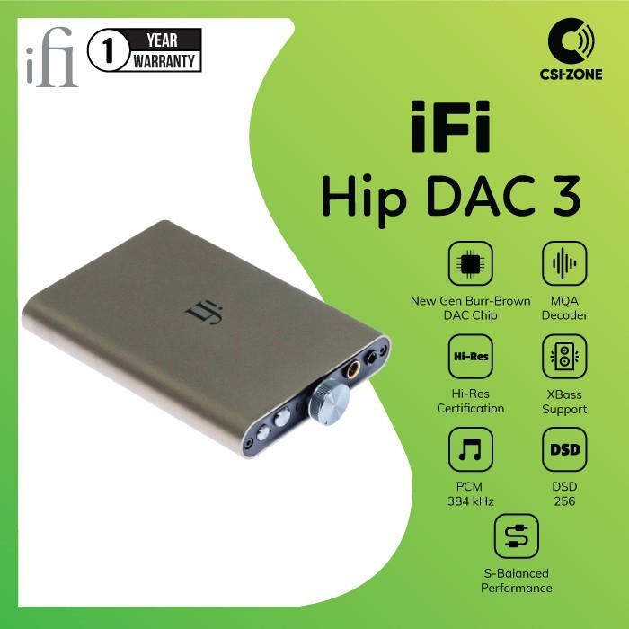 Ifi Hip Dac 3 Portable Hi-Res Dac / Headphone Amplifier