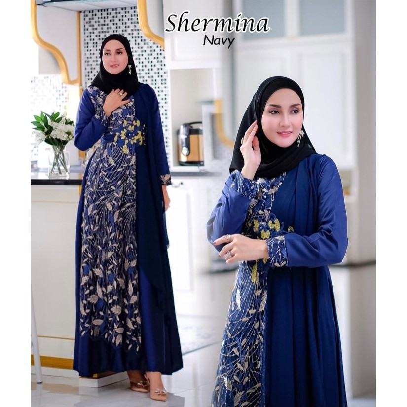 Maxi Shermina Syari Gamis Cantik Pesta Lebaran Seragam Muslim Jumbo