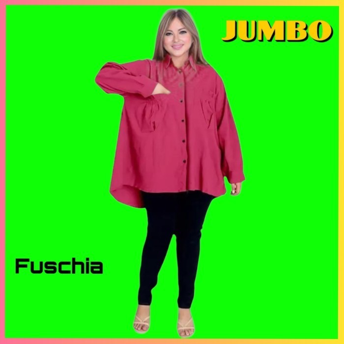 Jumbo Bigsize Fit To Xxxxxxl Blouse Wanita Outfit Hem Tunik Kemeja
