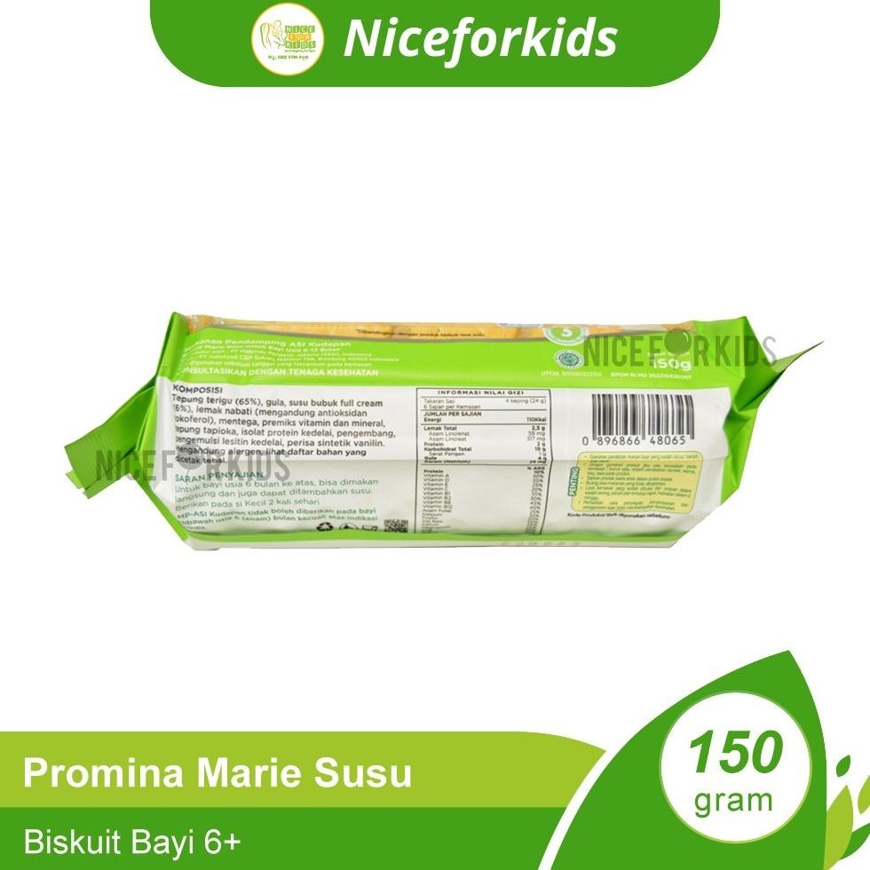 tomonimart Promina Biskuit Marie Susu 150gr Usia 6 Bulan Ke Atas / Biskuit Bayi Cemilan / Mpasi Bayi