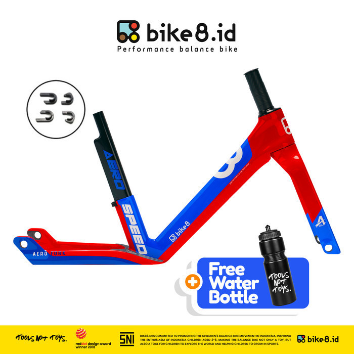 FRAME BIKE8 CARBON FIBER Balance / Push Bike - Sepeda Anak - BLUE RED