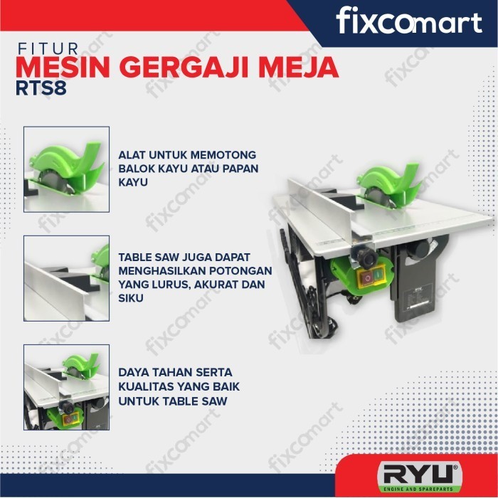 Table Saw 8 Inch Ryu Rts 8 600W Mesin Gergaji Meja Circular Saw 8 Inch