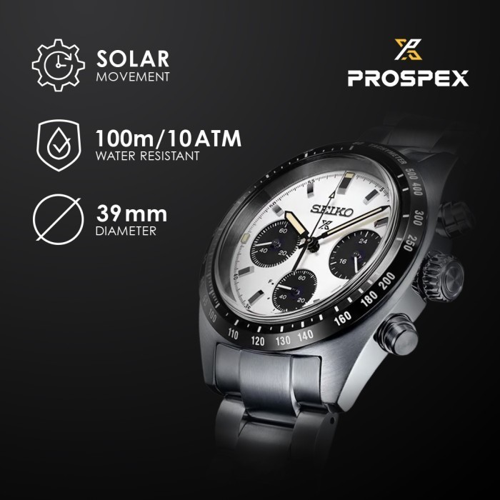 Seiko Prospex Speedtimer Ssc813 Ssc813P1 Panda Solar Chronograph