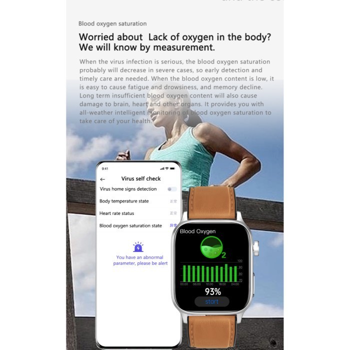 Eyd Health Smart Watch Blood Sugar Ecg Electrocardiogram Jam Smart