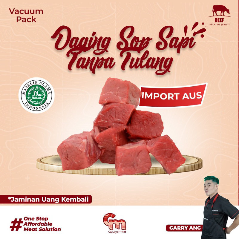 

Daging Sop Sapi Potong Dadu Aus Soup Cut Beef Daging Sop Soto Rawon Sate Pilihan -Gratisongkir
