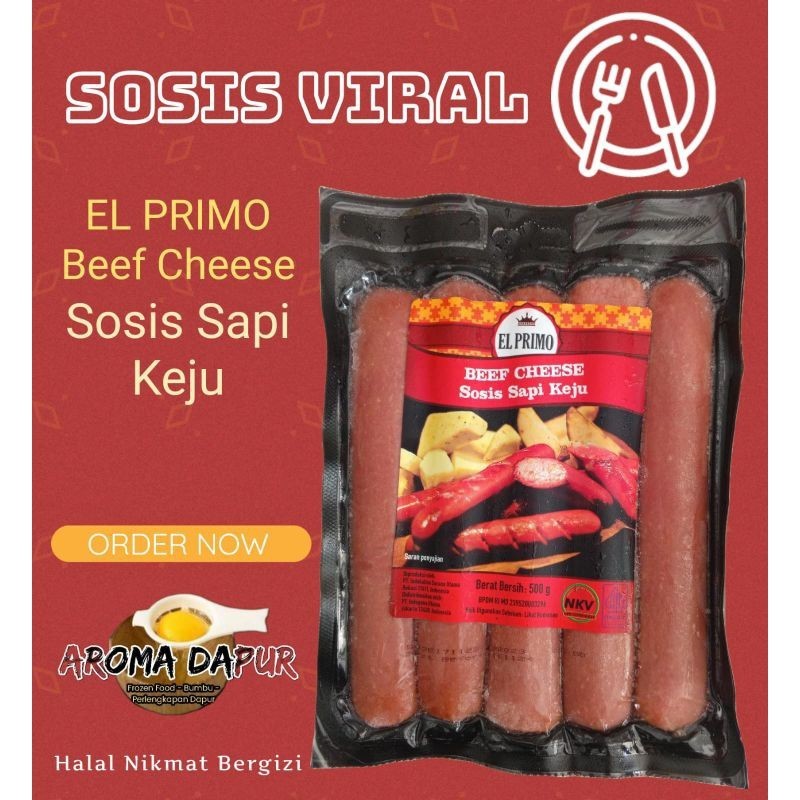 

El Primo Beef Cheese Sosis Sapi Keju 500 Gram -Gratisongkir