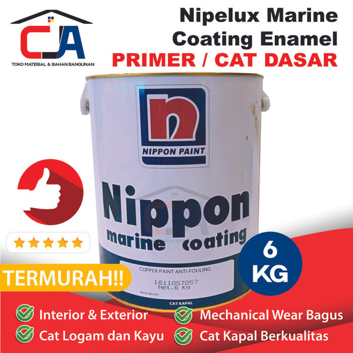 CAT KAPAL NIPPON PAINT PRIMER NIPPELUX ENAMEL MARINE COATING RED OXIDE