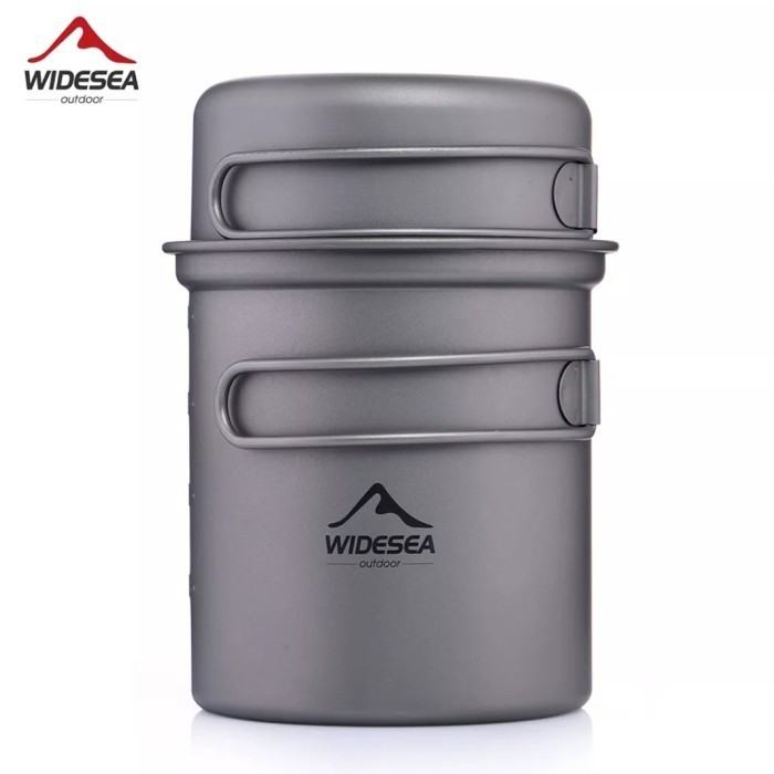 Widesea Cooking Set Nesting Titanium Alat Masak Camping Praktis Ul