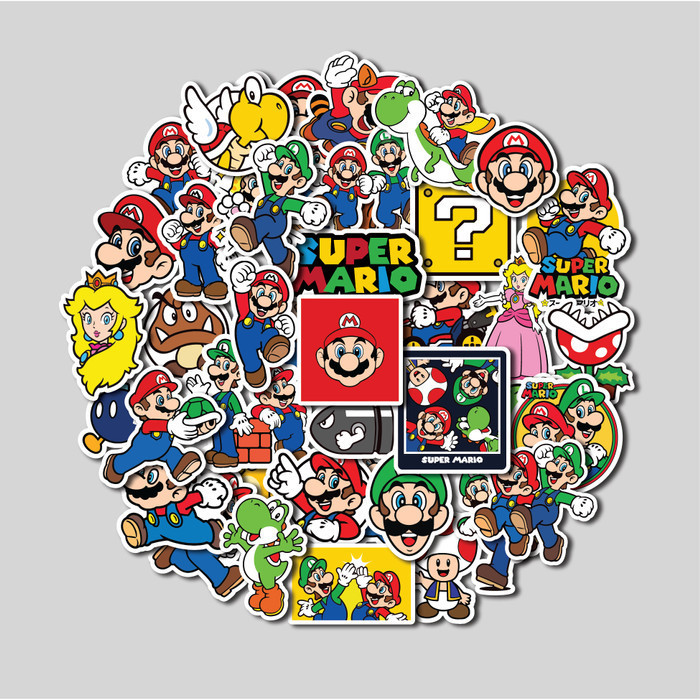 

Sticker Pack Super Mario Bros Stiker Tumbler Laptop Koper Helm