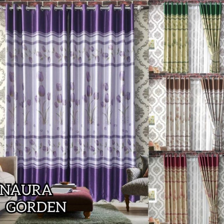 PROMO KEMBALI GORDEN BLACKOUT MOTIF BUNGA JENDELA PINTU MINIMALIS RUANG TAMU KAMAR TIDUR TINGGI 230C