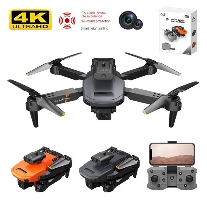 MINI DRONE E100 DUAL CAM 4K DENGAN SENSOR ANTI TABRAK DRONE WIFI FPV