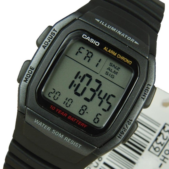 Casio W-96H-1Bvdf - Jam Tangan Pria Digital Hitam W96H W-96H-1B