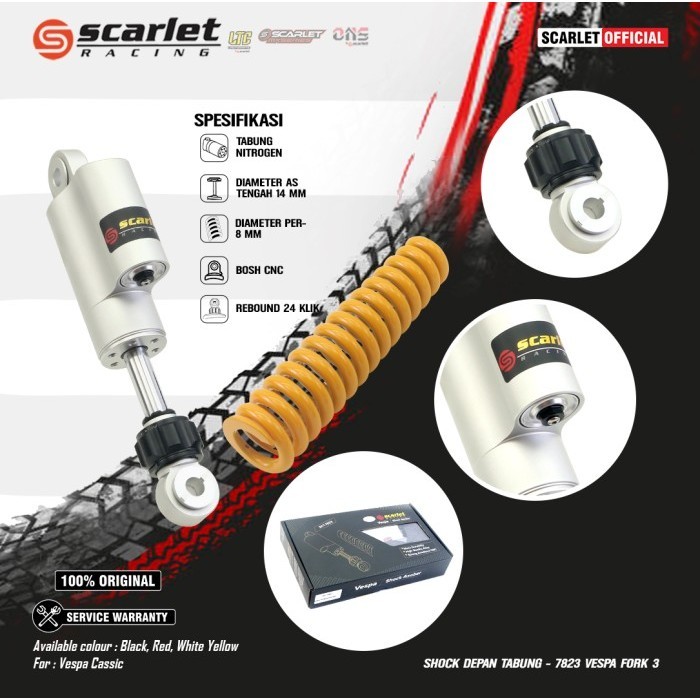 Scarlet Racing Shock Breaker Skok Depan Tabung Vespa Klasik 7823 Fork3