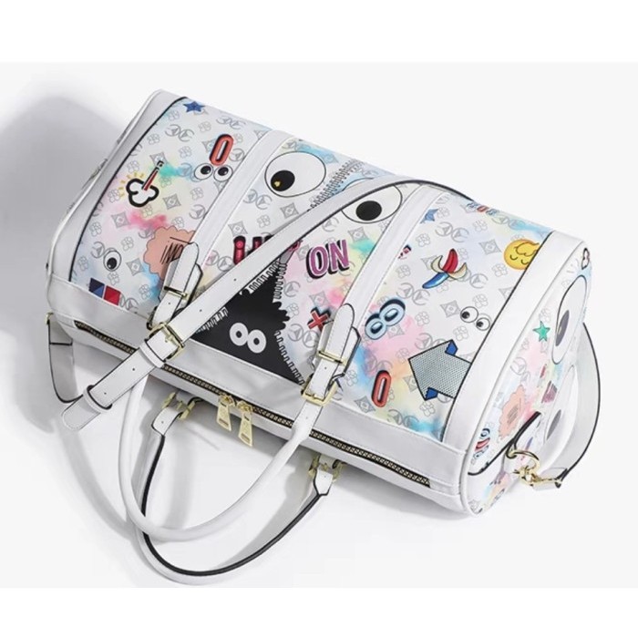 Huer ~ Follye Eye Theme Printed Travel Bag 9454-232White