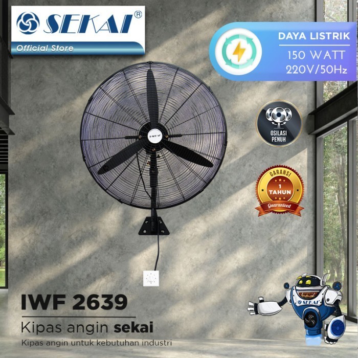Sekai Kipas Angin Dinding Industri 26 Inch Iwf 2639 / Iwf2639