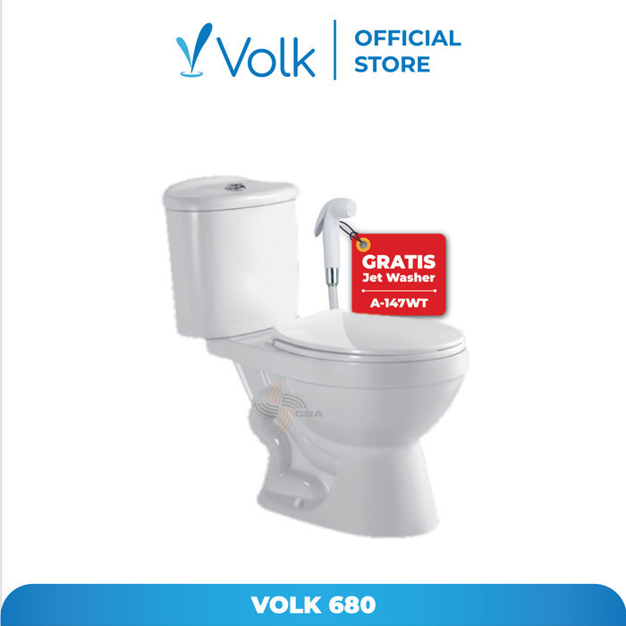 Closet Duduk Two Piece Toilet Volk Scilla 680