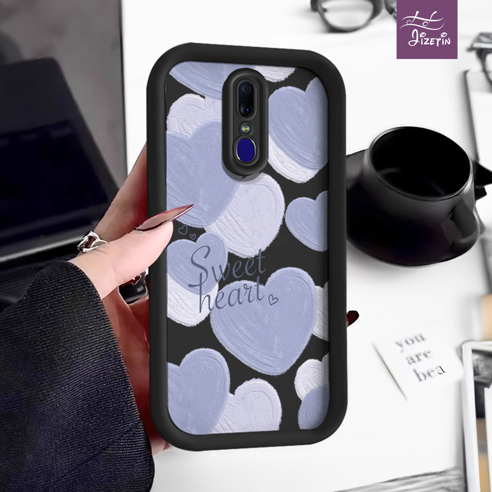 Hati Ungu Kesayangan casing hp bentuk aneh untuk ph oppo a9x,a9,a8,a7,a7x,a7n,a5,a5s,a3s,a1k,ax7,ax5