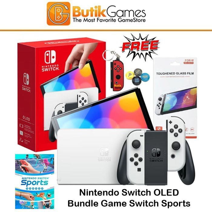 Nintendo Switch Oled Console White Putih Bundle Game Switch Sports