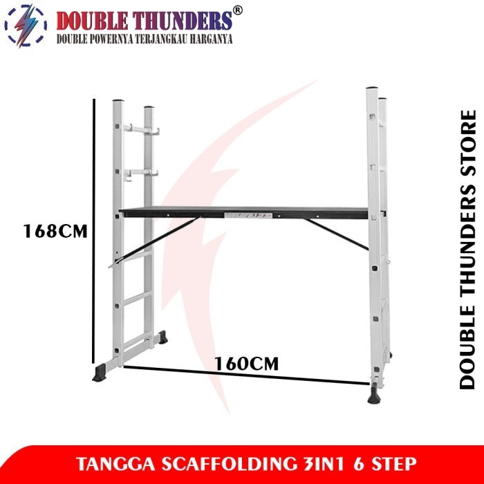 Dt Tangga Lipat Model H Tangga Scaffolding 3In1 6Step Lebar 1,6 Meter