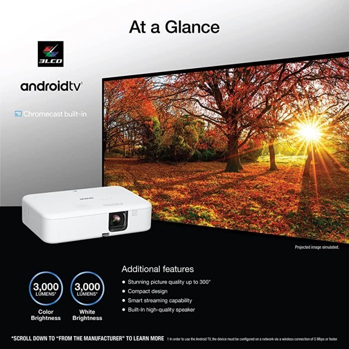 Proyektor Epson Co-Fh02 Co Fh02 Full Hd Android Tv Portable Resmi