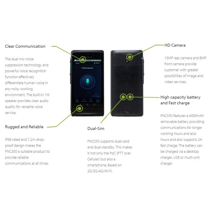 Hytera Pnc550 Ht Poc 4G Ip68 Wifi Bluetooth Nfc Gps 5 In Network Radio