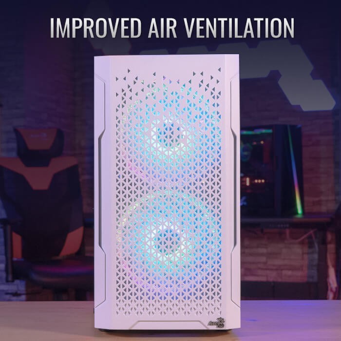 Casing Aerocool Trinity Mini V2 White - Matx Ttempered Glass Case
