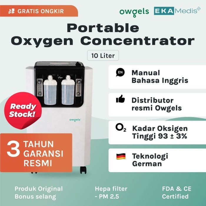 Owgels Oz-501Gw0 Oxygen Concentrator & Nebulizer 10 L, Garansi Resmi Termurah Terlaris Promo