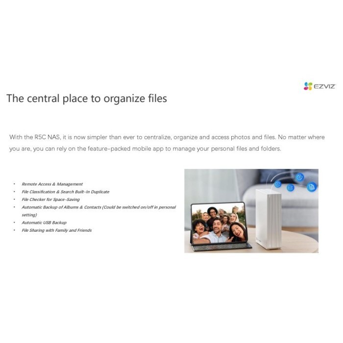Ezviz R5C 8Ch Hiksemi Home Storage Nas Up To 8Tb For Cctv