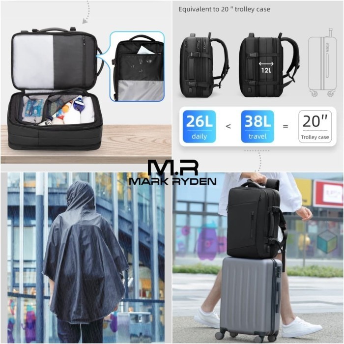 Mark Ryden Mr9299Yy Backpack Bag Usb - Tas Ransel Laptop 17" - Black