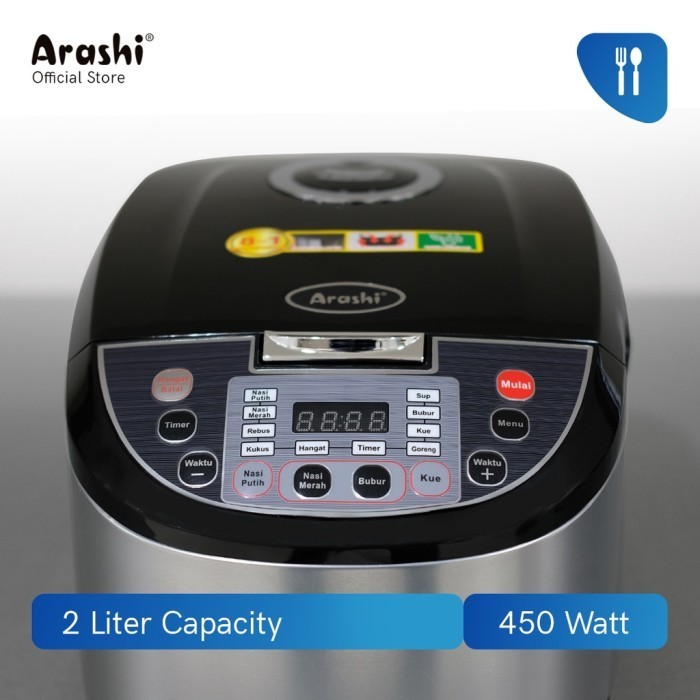 [Cod] Arashi Rice Cooker Digital / Magic Com Digital Adc 2003 2 Liter Termurah Terlaris Promo
