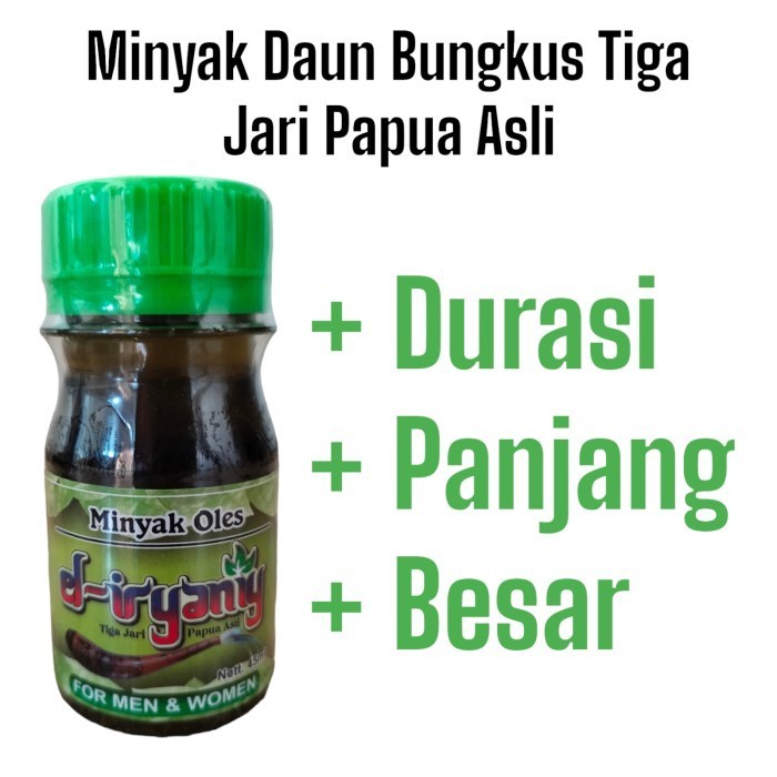 MINYAK OLES EL IRYANI 45ML DAUN BUNGKUS 3 JARI PAPUA ASLI