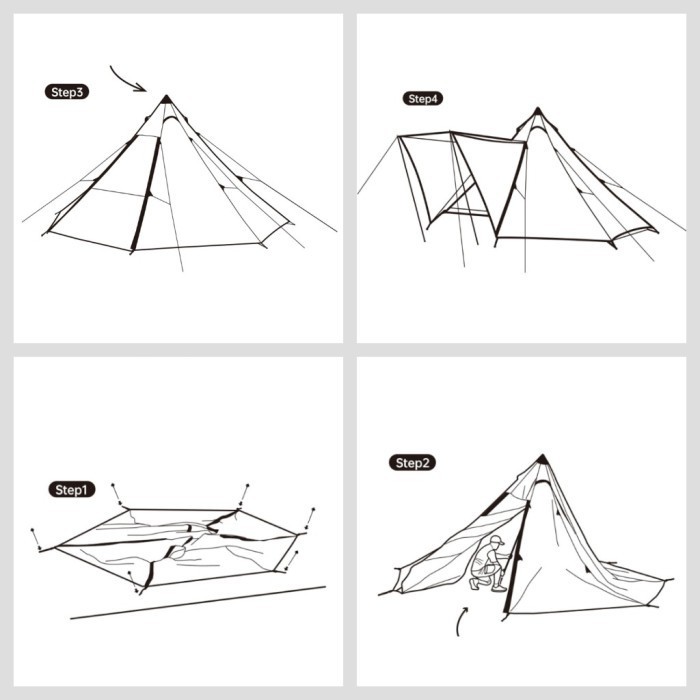 Tenda Camping Naturehike Nh20Zp013 Pyramid Tent Hexagon Ranch