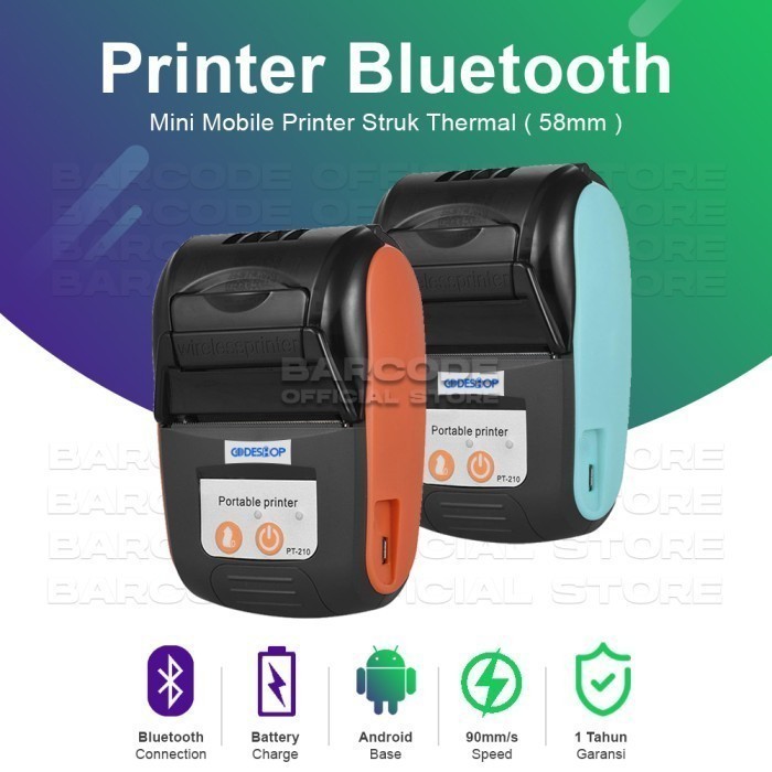 Mini Thermal Printer Bluetooth Codesoft Hp-M200 58Mm Support Mokapos Termurah Terlaris Promo