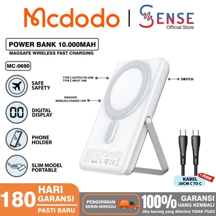 Mcdodo Mc-069 Powerbank Iphone Magsafe Wireless Fast Charging 10000Mah Termurah Terlaris Promo