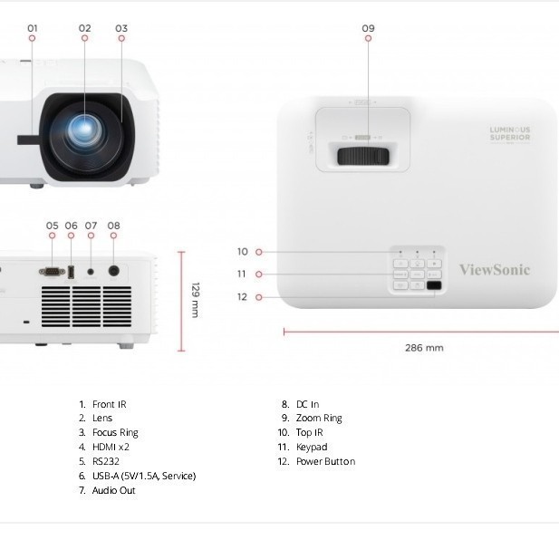 Projector Viewsonic Ls740W - Wxga 5000 Lumens