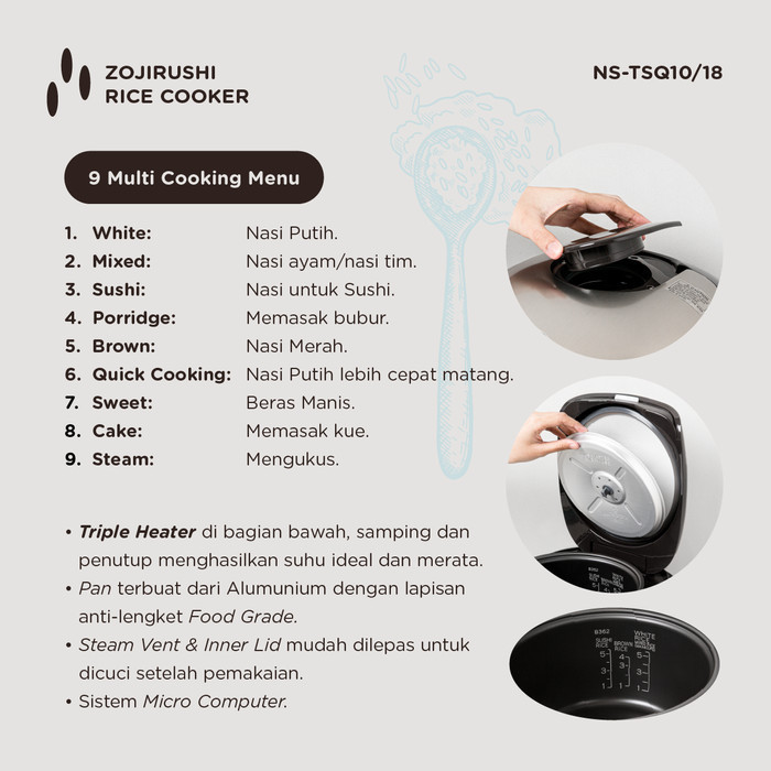 Rice Cooker 1 Liter Zojirushi Ns-Tsq10