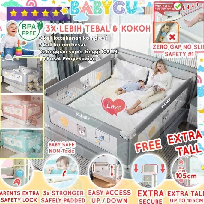Baby Bedrail Bed Rail Pengaman Pembatas Pagar Kasur Anak Bayi Tidur
