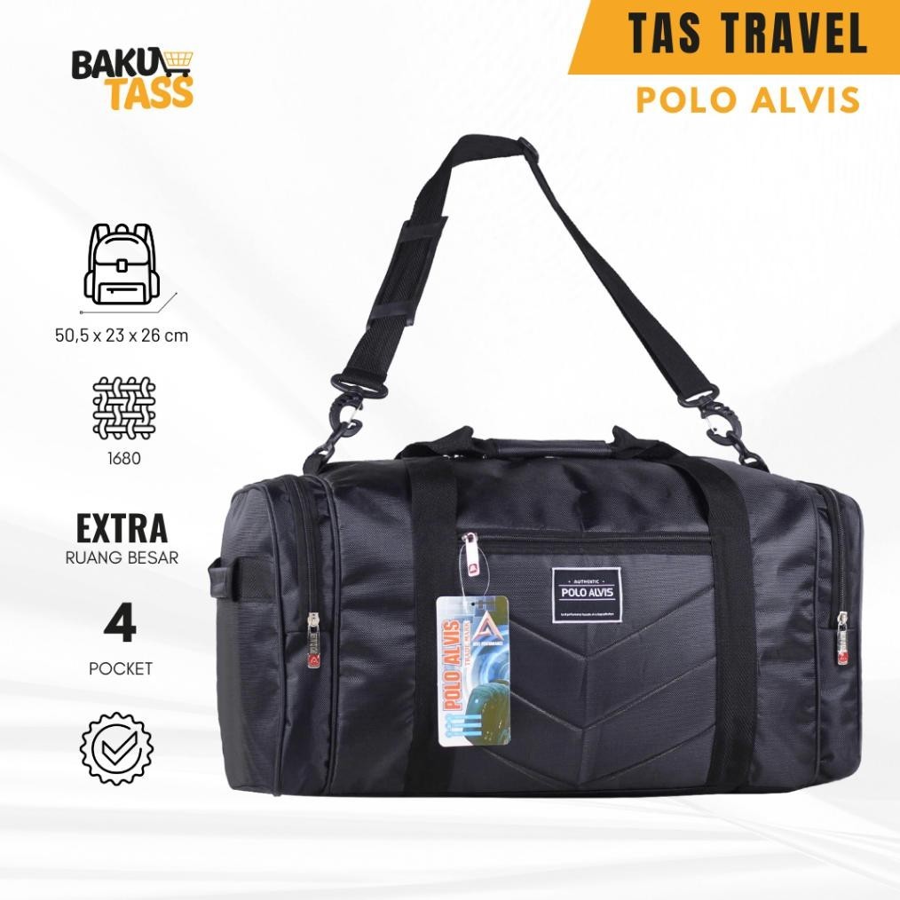 READYYY TAS TRAVEL JINJING JUMBO POLO ALVIS HITAM TRAVEL BAG BAJU PAKAIAN TAS MUDIK TRAVELLING TAS P