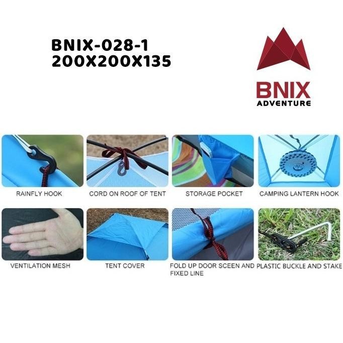 Tenda Camping BNIX 028-1 Kapasitas 3-4 Orang Dome Outdoor Double Layer