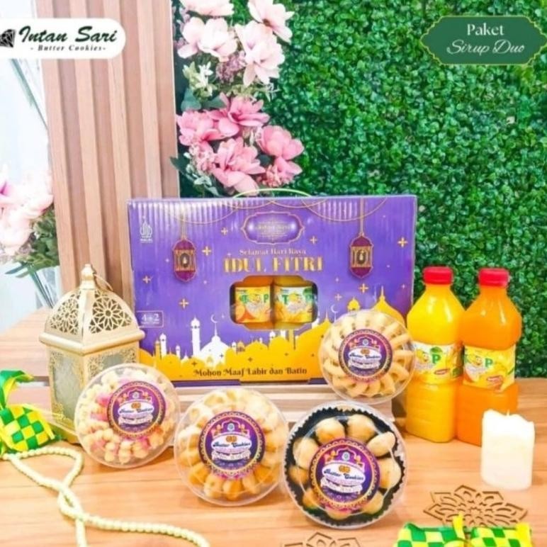 

CR - Intan Sari Paket 2 Sirup ( Twin ) - Paket kue kering lebaran plus sirup - Hadiah Idul Fitri - Kue lebaran TERLARIS